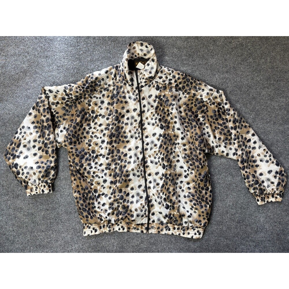 Vintage Kloz Windbreaker Jacket Women's Medium Long Sleeve Full Zip Lined